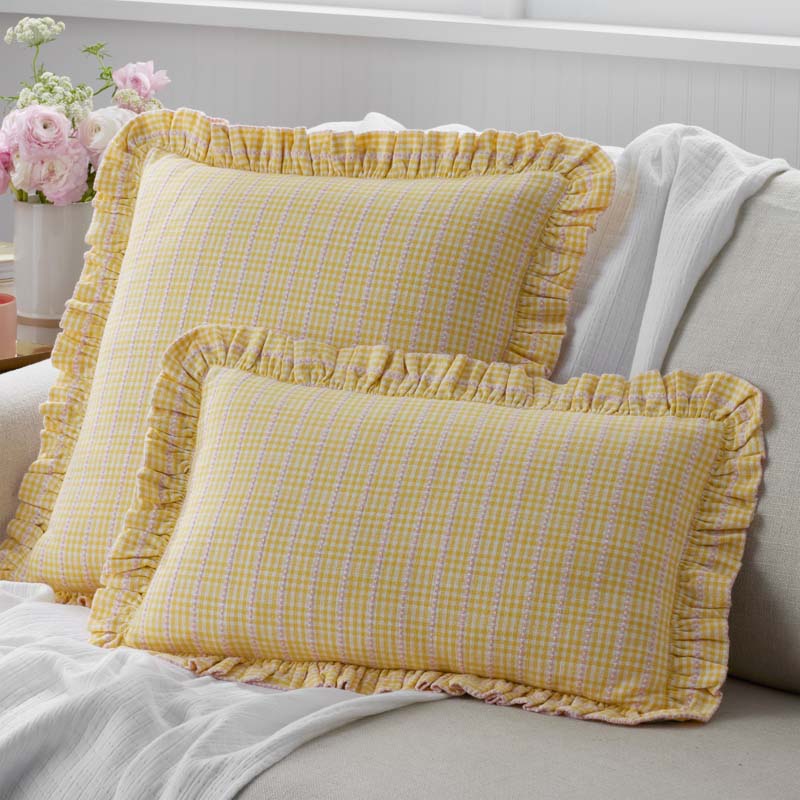Classic Plaids Yarn-Dyed Cotton Decorative Square Pillow Cover