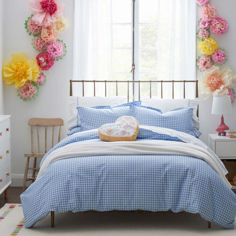 Gingham Classic Cool Organic Cotton Percale Bed Sheet Set