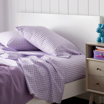 Gingham Classic Cool Organic Cotton Percale Bed Sheet Set