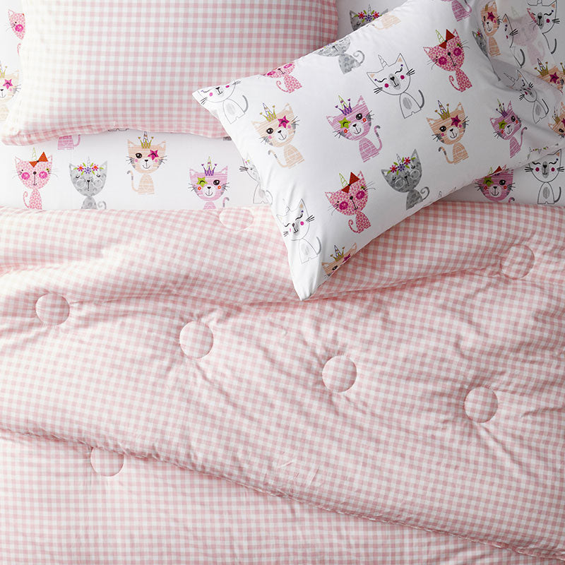 Gingham Classic Cool Organic Cotton Percale Bed Sheet Set