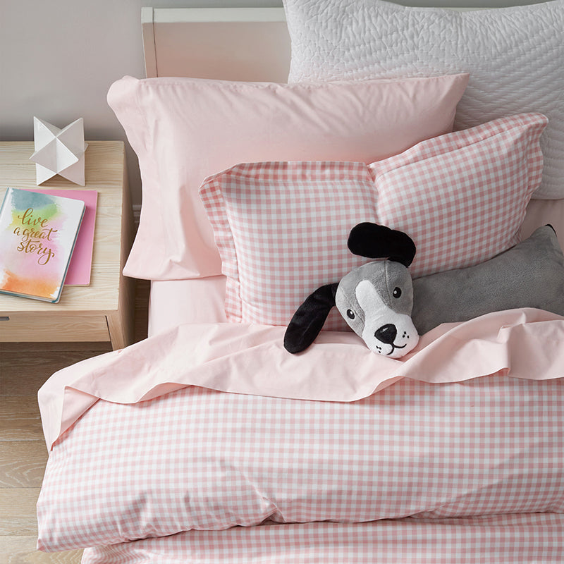 Gingham Classic Cool Organic Cotton Percale Duvet Cover Set