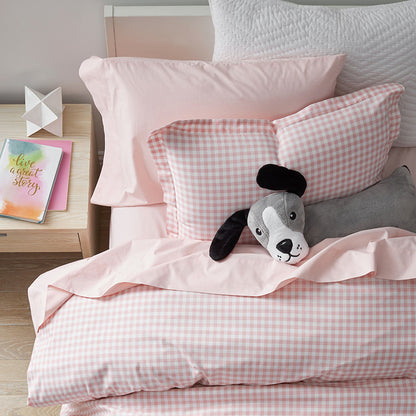 Gingham Classic Cool Organic Cotton Percale Duvet Cover Set