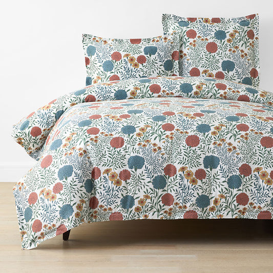Zinnia Floral Classic Smooth Sateen Duvet Cover