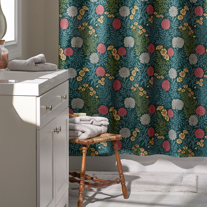 Zinnia Floral Classic Smooth Sateen Shower Curtain