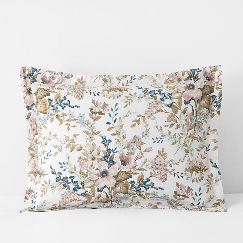Blooming Floret Garment Washed Cotton Percale Reversible Sham
