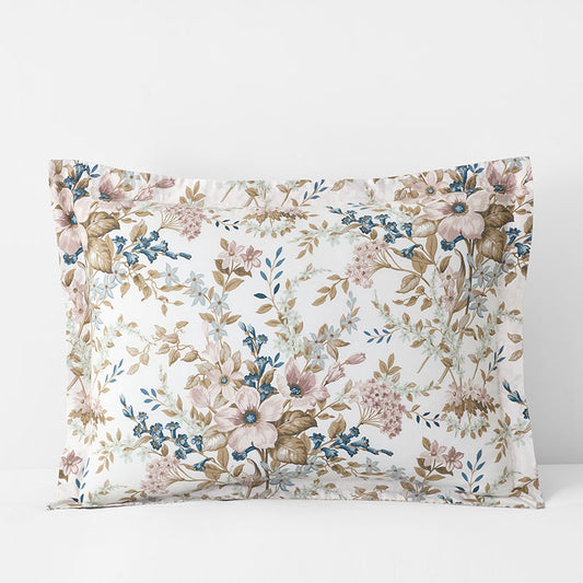 Blooming Floret Garment Washed Cotton Percale Reversible Sham