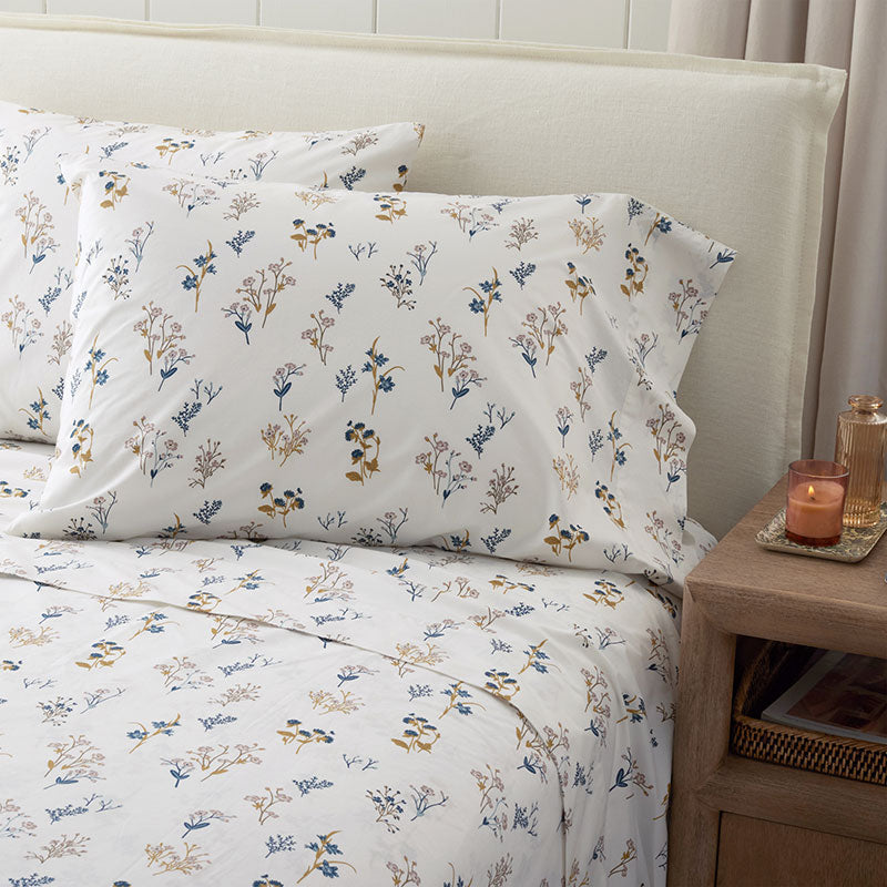 Blooming Bouquet Garment Washed Cotton Percale Pillowcase Set