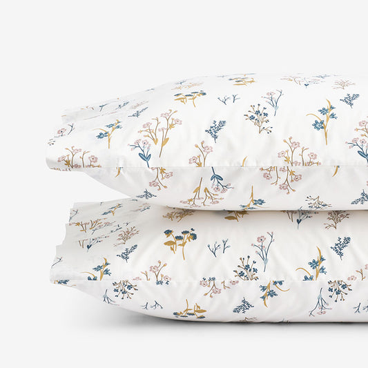 Blooming Bouquet Garment Washed Cotton Percale Pillowcase Set