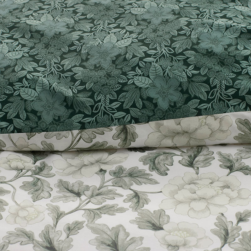 Elegant Floral Garment Washed Cotton Percale Reversible Sham