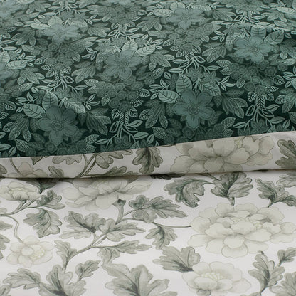 Elegant Floral Garment Washed Cotton Percale Reversible Sham