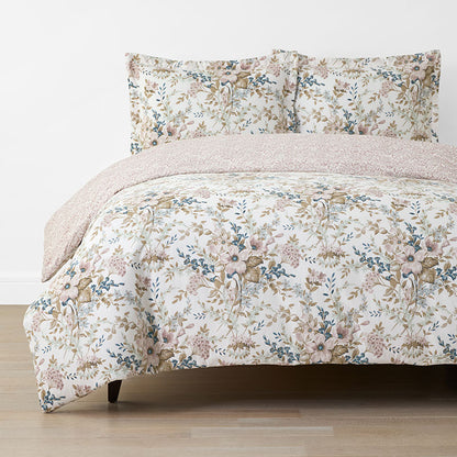 Blooming Floret Garment Washed Cotton Percale Reversible Duvet Cover Set