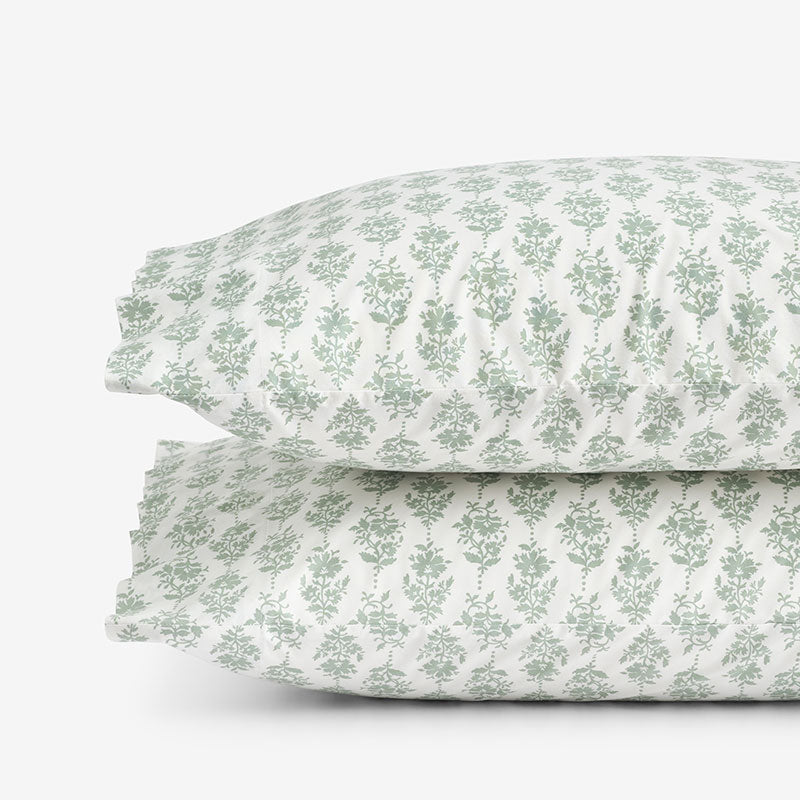 Fancy Blossom Garment Washed Cotton Percale Pillowcase Set