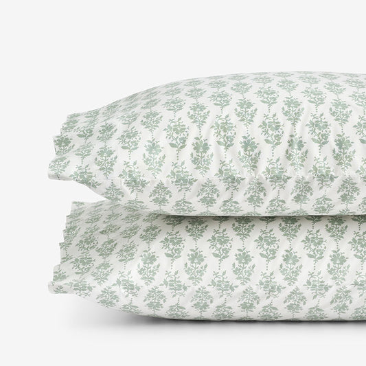 Fancy Blossom Garment Washed Cotton Percale Pillowcase Set