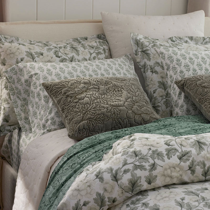 Fancy Blossom Garment Washed Cotton Percale Pillowcase Set