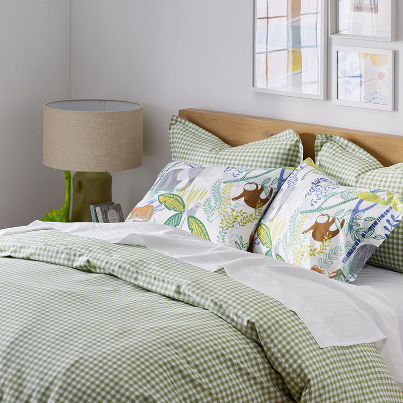 Gingham Classic Cool Organic Cotton Percale Duvet Cover Set