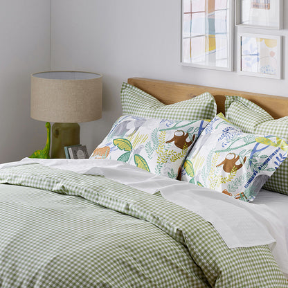 Gingham Classic Cool Organic Cotton Percale Duvet Cover Set