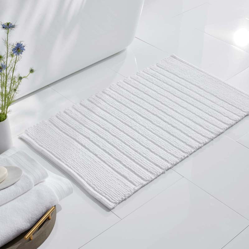 Textured Handwoven Cotton Bath Rug
