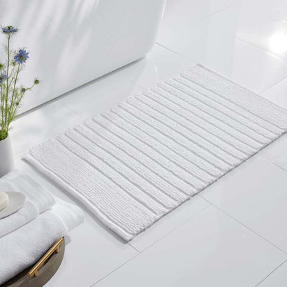 Textured Handwoven Cotton Bath Rug
