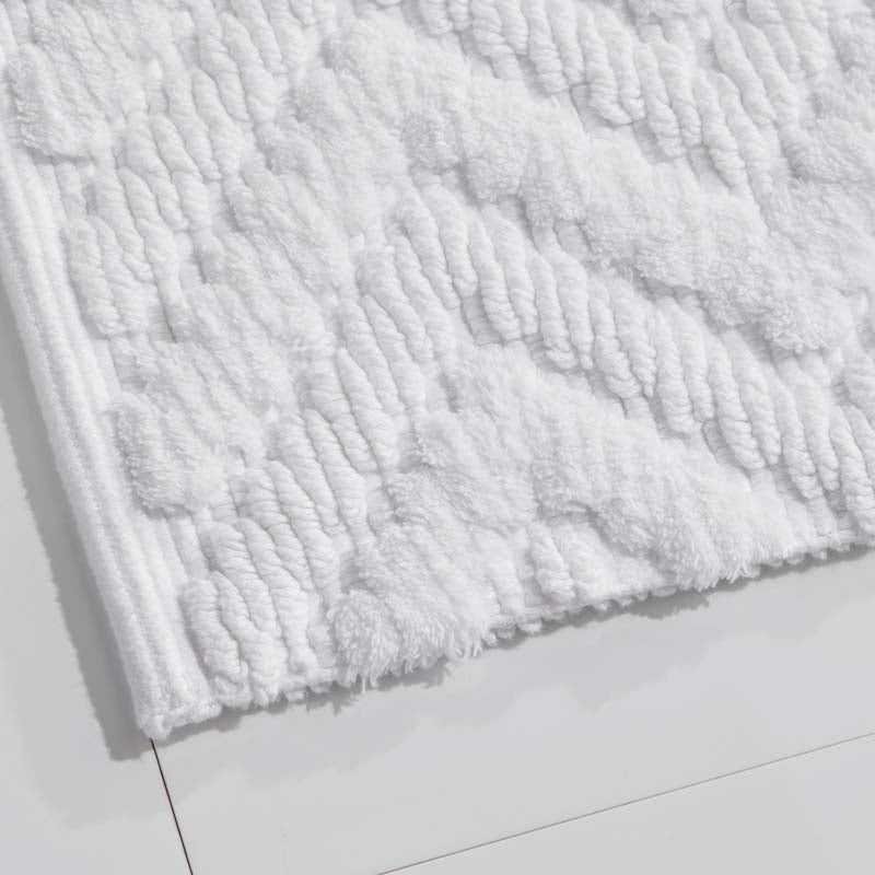 Textured Handwoven Cotton Bath Rug