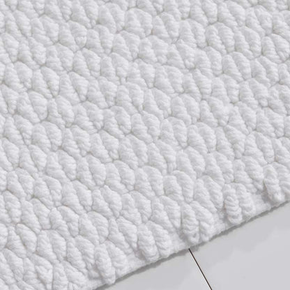 Textured Handwoven Cotton Bath Rug