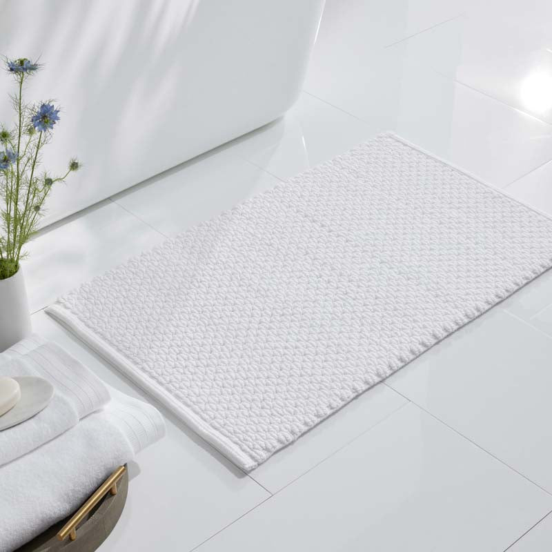 Textured Handwoven Cotton Bath Rug
