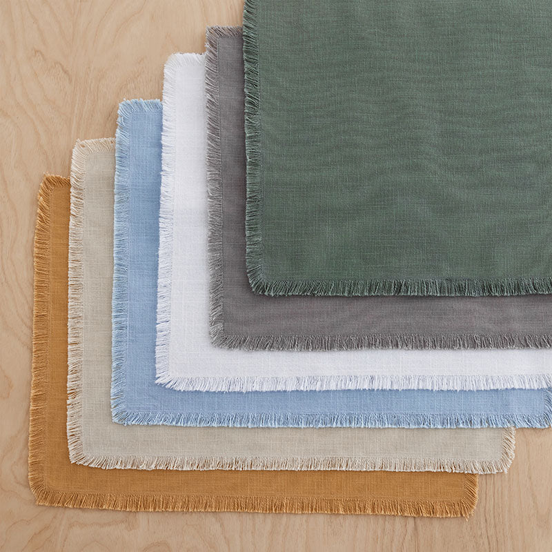 Solid Fringe Placemats, Set of 4