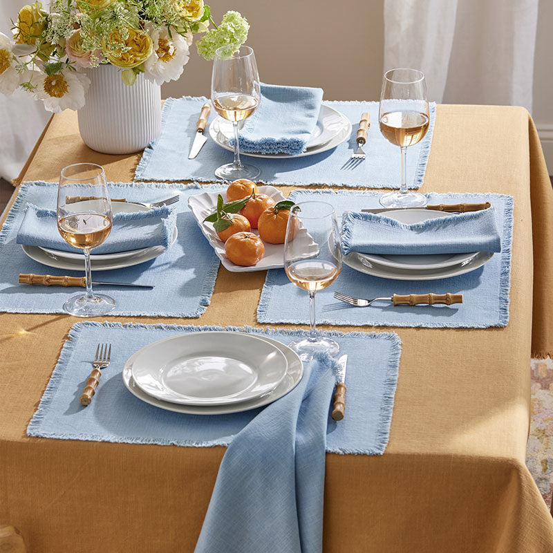 Solid Fringe Placemats, Set of 4