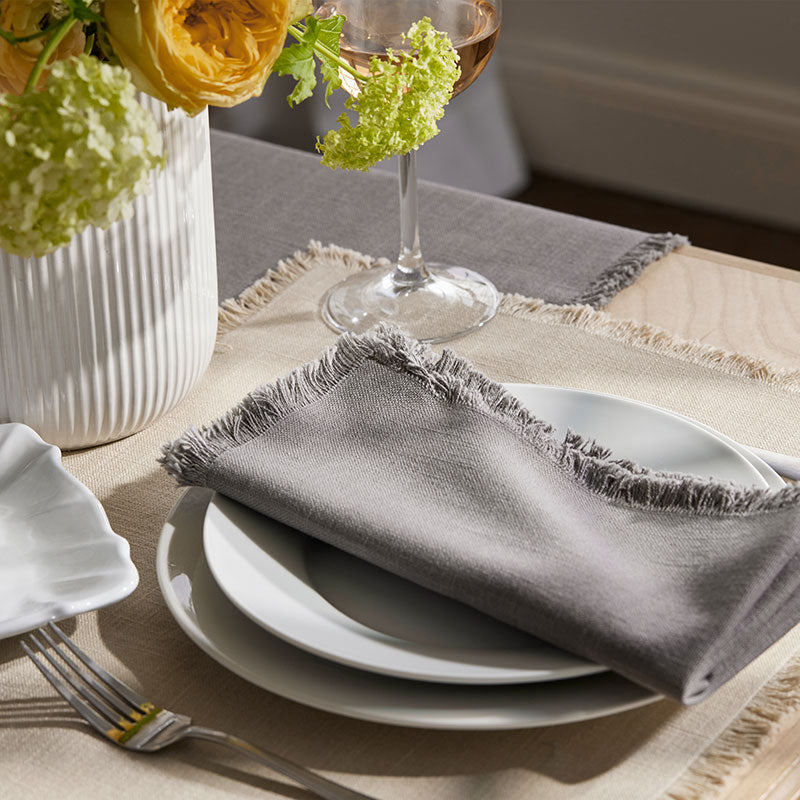 Solid Fringe Napkins, Set of 4