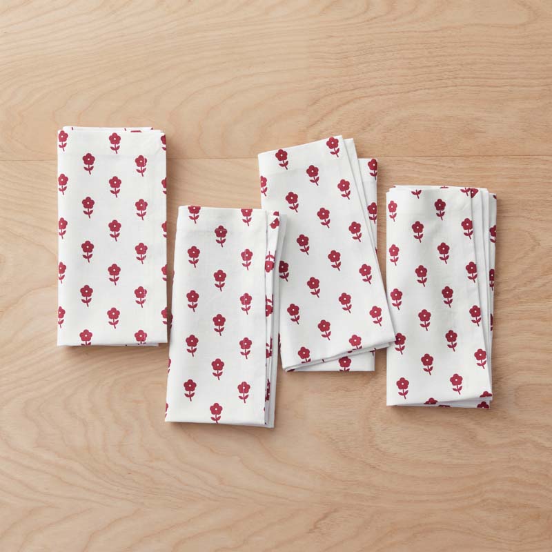 Flower Napkins, Set of 4