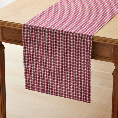 Flowers & Plaid Yarn-Dyed Reversible Table Runner
