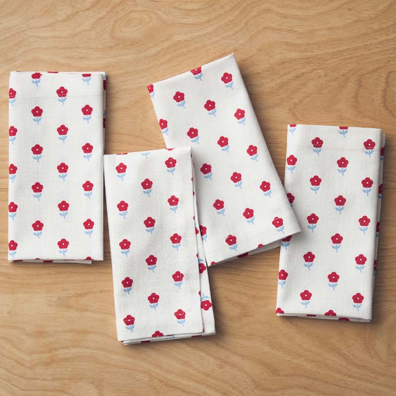 Flower Napkins, Set of 4
