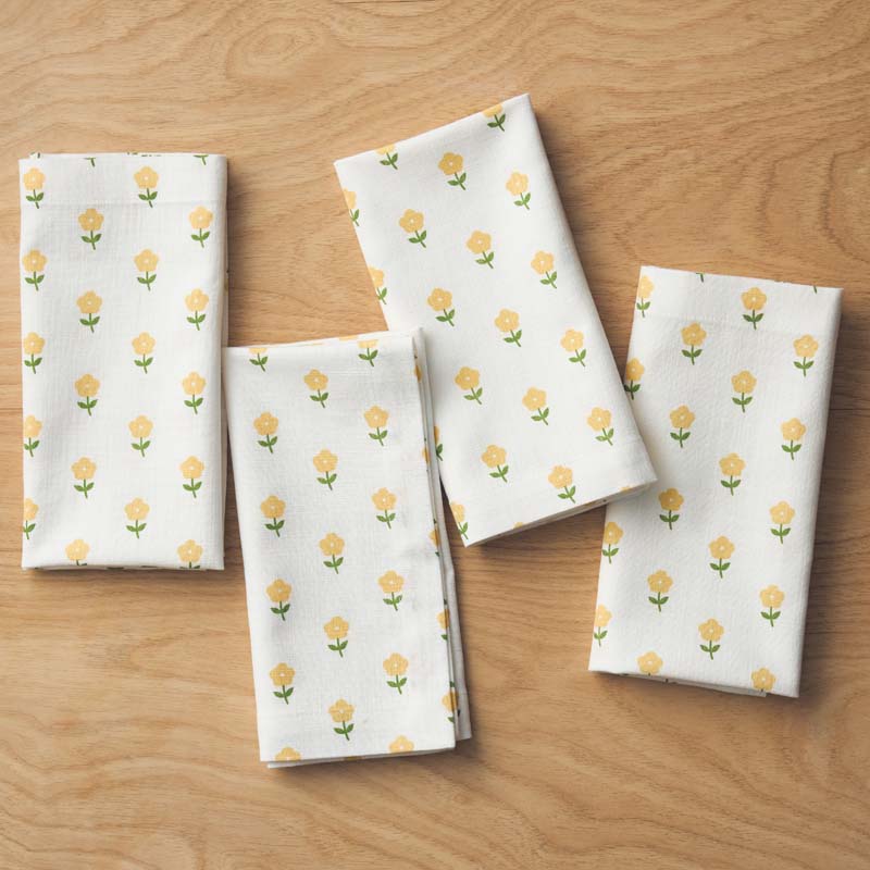 Flower Napkins, Set of 4