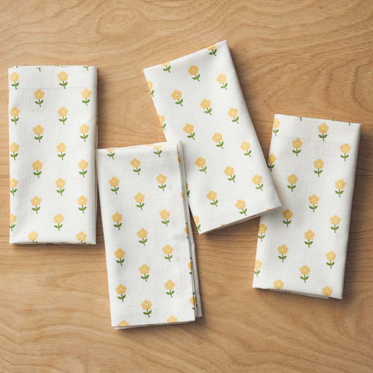 Flower Napkins, Set of 4