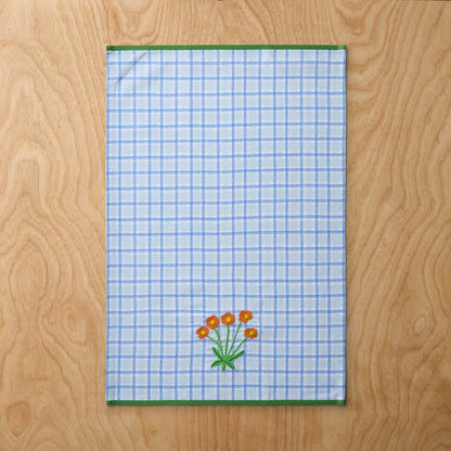 Floral Plaid Kitchen Towel Sets