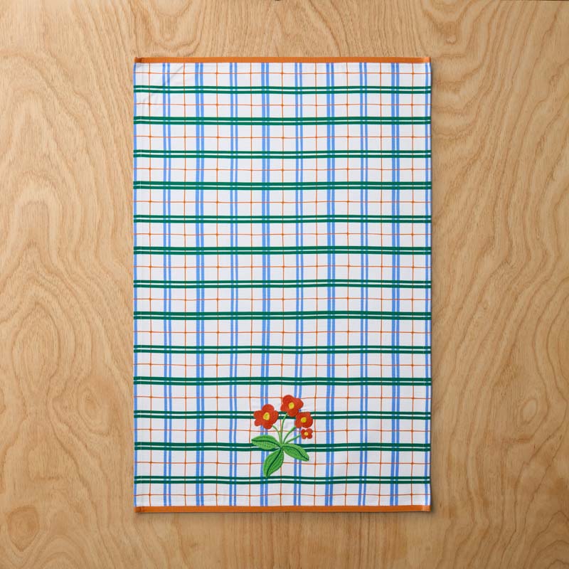 Floral Plaid Kitchen Towel Sets