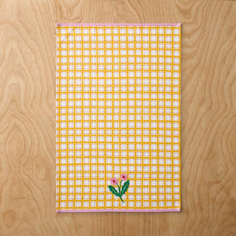 Floral Plaid Kitchen Towel Sets