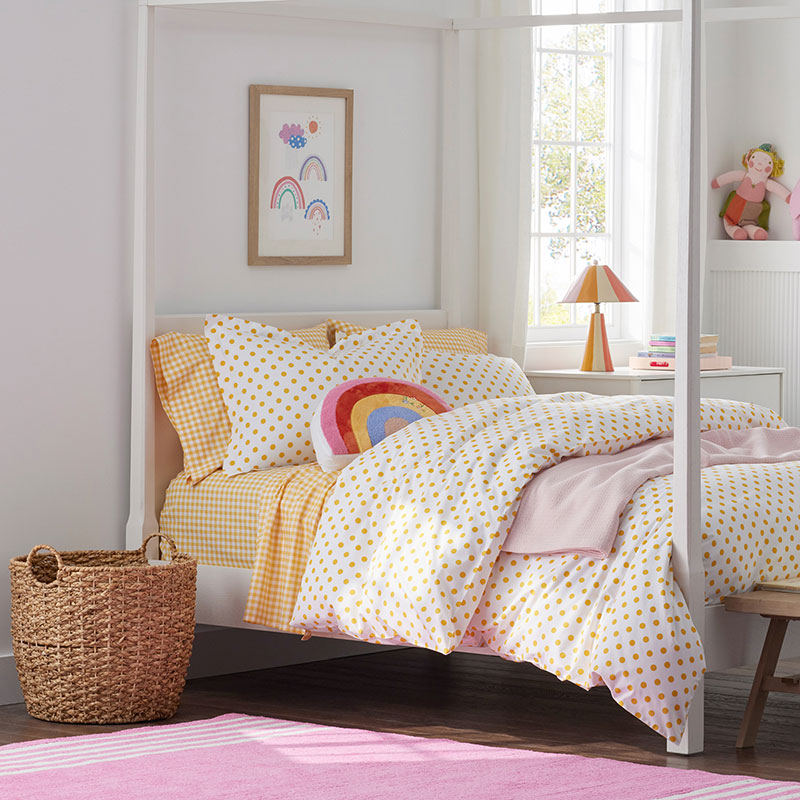 Gingham Classic Cool Organic Cotton Percale Duvet Cover Set