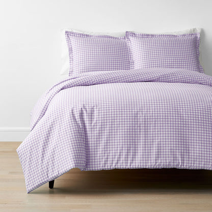 Gingham Classic Cool Organic Cotton Percale Duvet Cover Set
