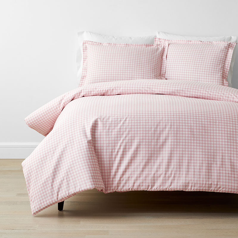 Gingham Classic Cool Organic Cotton Percale Duvet Cover Set