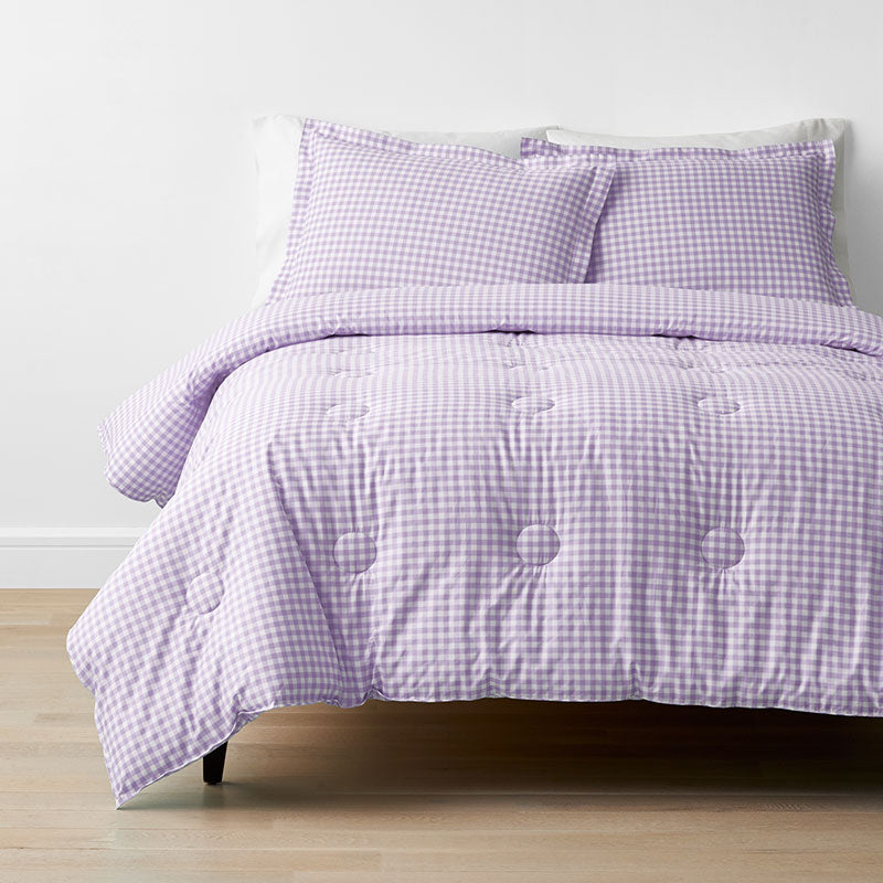 Gingham Classic Cool Organic Cotton Percale Comforter Set