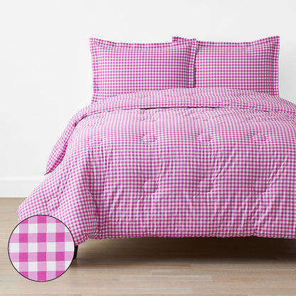 Gingham Classic Cool Organic Cotton Percale Comforter Set