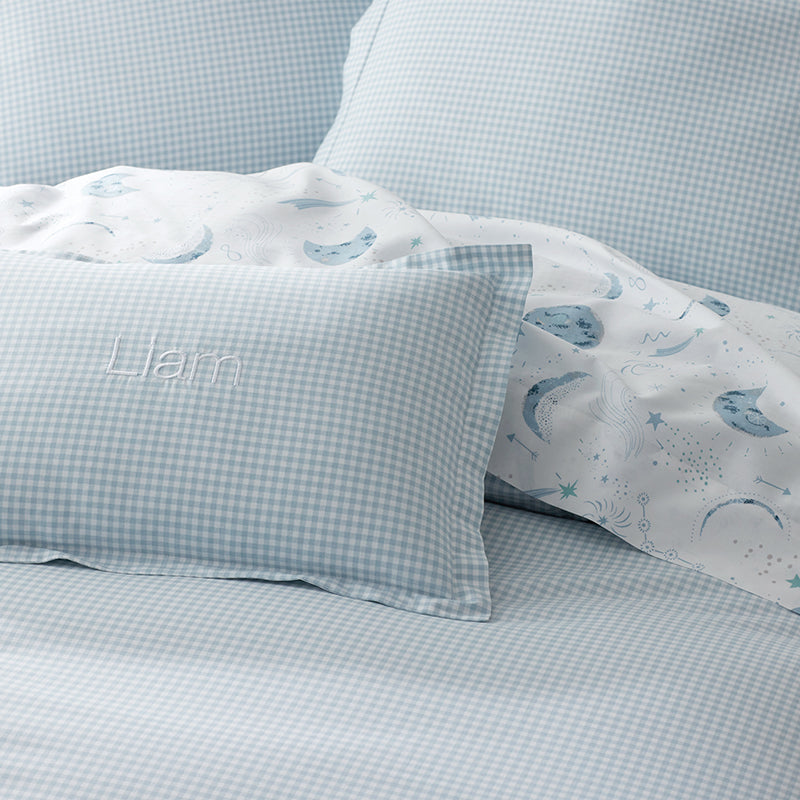 Ditsy Gingham Classic Cool Organic Cotton Percale Bed Sheet Set