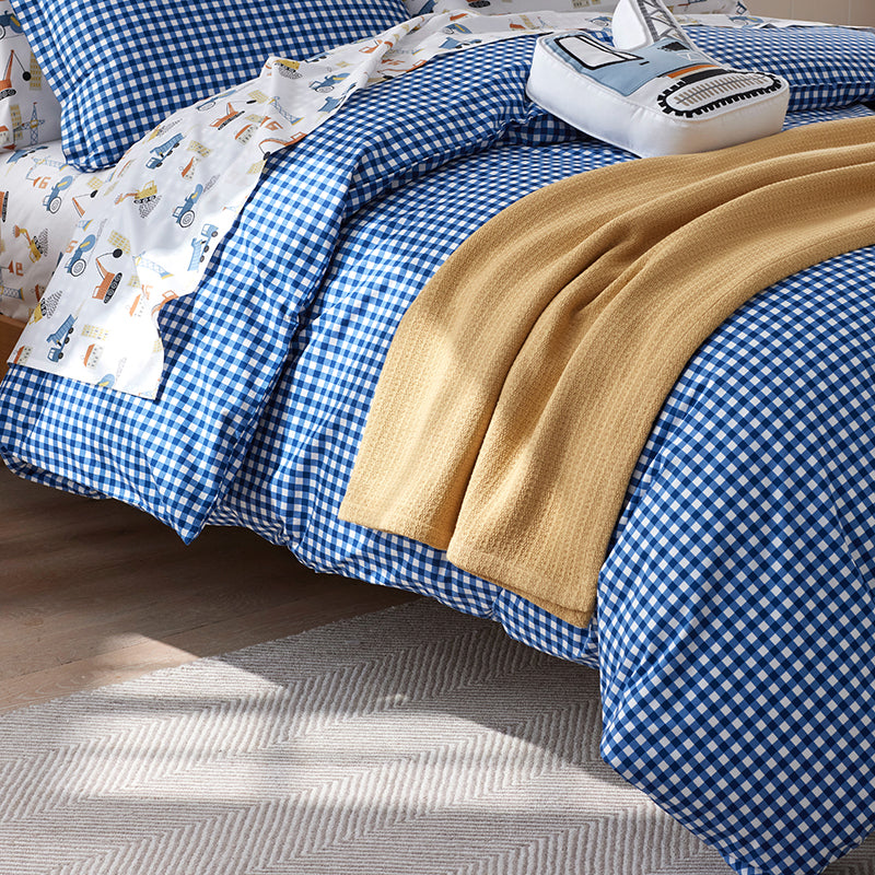 Gingham Classic Cool Organic Cotton Percale Duvet Cover Set