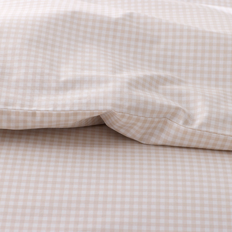 Ditsy Gingham Classic Cool Organic Cotton Percale Comforter Set