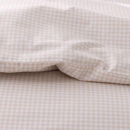 Ditsy Gingham Classic Cool Organic Cotton Percale Duvet Cover Set