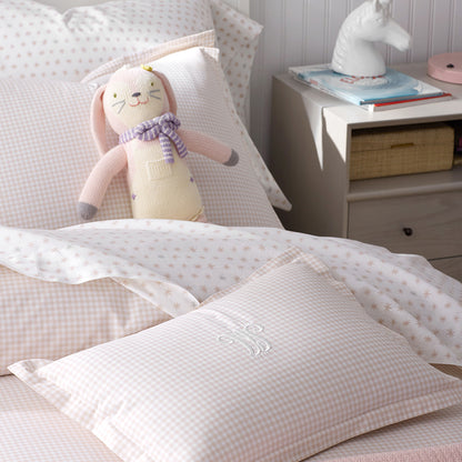 Ditsy Gingham Classic Cool Organic Cotton Percale Bed Sheet Set