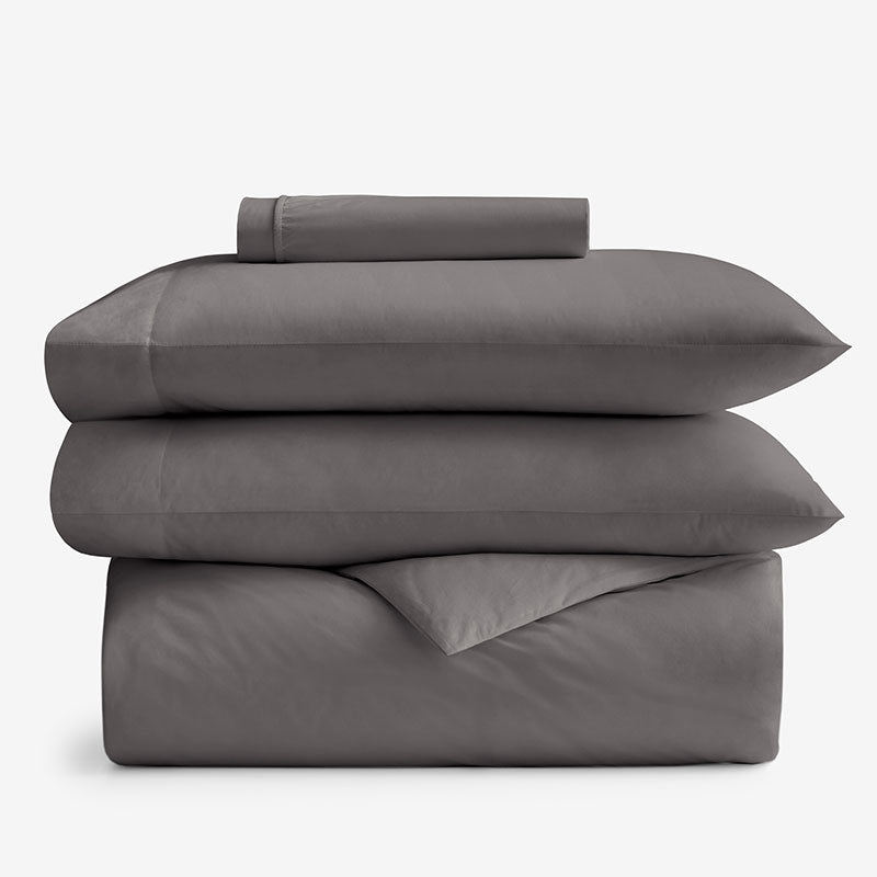 4-Piece Classic Cool Cotton Percale Solid Bedding Bundle