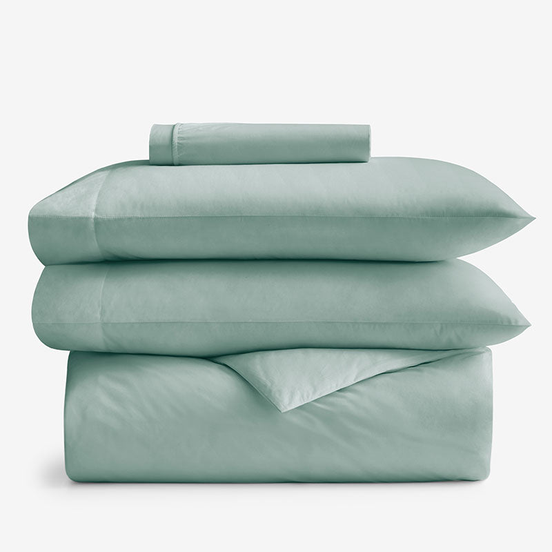 4-Piece Classic Cool Cotton Percale Solid Bedding Bundle