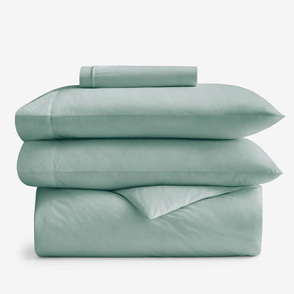 4-Piece Classic Cool Cotton Percale Solid Bedding Bundle