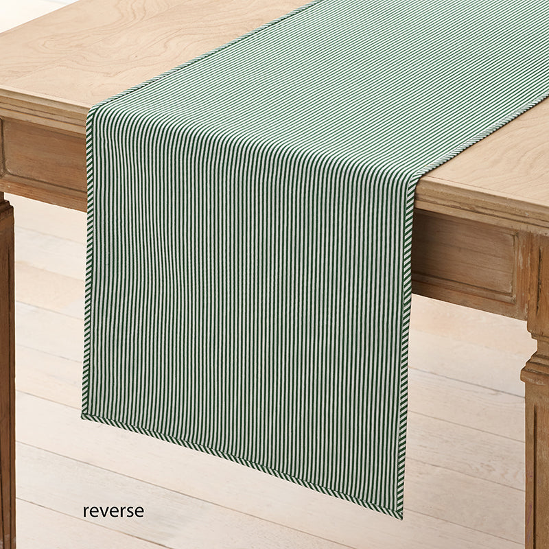 Holiday Vine Stripe Reversible Table Runner